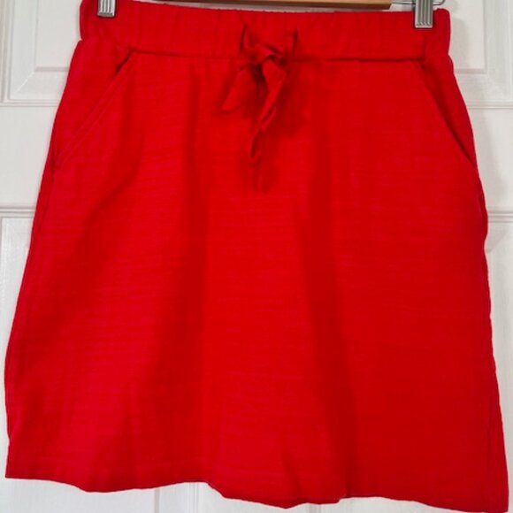 LOFT Red Skirt – XS – Lightweight with Pockets & Tie Waist - Picture 1 of 4